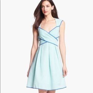 Jessica Simpson Seersucker Green Cutout Back Dress, Size 14